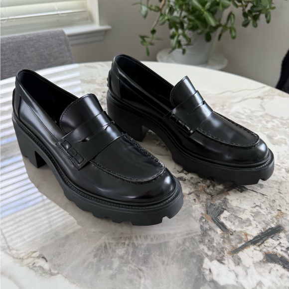 Tod's Black Chunky Heel Loafers MOST BEAUTIFUL 🎩 - Picture 6 of 11